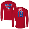 Southern Methodist University Soccer Red Performance Long Sleeve - #19 Milton Lopez