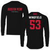 Austin Peay State University Football Black Performance Long Sleeve - #53 Christian Wingfield