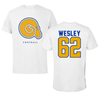 Albany State University Football White Performance Tee - #62 Leon Wesley