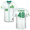 Norfolk State University White Pinstripe Baseball Jersey - #48 CC Sturgeon