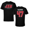 Jacksonville State University Baseball Black Block Tee - #47 Jackson Sleeper