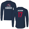 Stony Brook University Football Navy Long Sleeve - #17 Jaidan Jackson