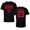 Austin Peay State University Football Black Jersey Performance Tee - #23 James  Olsen