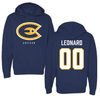 University of Wisconsin-Eau Claire Soccer Navy Hoodie - #00 Jakob Leonard