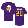 Western Illinois University Basketball Purple State Tee - #20 Rodrick Payne