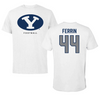 Brigham Young University Football White Tee - #44 Will Ferrin