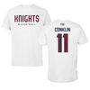 Fairleigh Dickinson University-Metropolitan Campus Basketball White Tee - #11 Abby Conklin