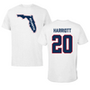 Florida Atlantic University Football White Tee - #20 Joshua Harriott