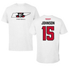 Austin Peay State University Football White Mascot Performance Tee - #15 Jake Johnson