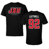 Jacksonville State University Football Black Block Tee - #92 Jackson Luttrell