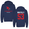 Saginaw Valley State University Football Navy Hoodie - #53 Ryan Whitely