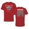 Western Colorado University Football Red Tee - #64 Jacob Naibauer