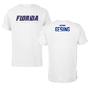 University of Florida Swimming & Diving White Performance Tee - Conor Gesing