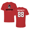 Austin Peay State University Football Red Mascot Performance Tee - #88 Corey Rocchietti