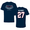 Florida Atlantic University Baseball Navy Mascot Performance Tee - #27 David Alvarez