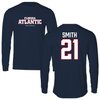 Florida Atlantic University Football Navy Block Long Sleeve - #21 Antonio Smith