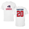 Stony Brook University Baseball White Tee - #20 Cameron Santerre