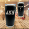 Jacksonville State University Softball Black Stainless Steel Tumbler - #1 Ashley Phillips