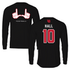 University of Utah Football Black Long Sleeve - #10 Johnathan Hall