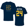 East Tennessee State University Football Navy Tee - #24 Ezra Sexton