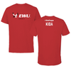 Eastern Washington University Tennis Red Block Performance Tee - Jennifer Kida