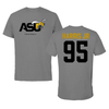 Alabama State University Football Dark Gray Performance Tee - #95 Cornell Harris Jr