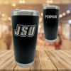 Jacksonville State University Tennis Black Stainless Steel Tumbler - Charlie Penman