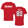 Illinois State University Football Red Performance Tee - #80 Jaylen West