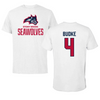 Stony Brook University Lacrosse White Tee - #4 Kylie Budke