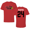 Illinois State University Basketball Red Redbird Performance Tee - #24 Addison Martin