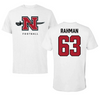 Nicholls State University Football White Performance Tee - #63 Hamza Rahman