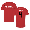 Eastern Washington University Basketball Red Block Tee - #4 LeJuan Watts