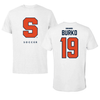 Syracuse University Soccer White Performance Tee - #19 Daniel Burko