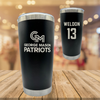 George Mason University Volleyball Black Stainless Steel Tumbler - #13 Camryn Weldon