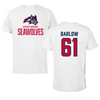 Stony Brook University Football White Performance Tee - #61 Hunter Barlow