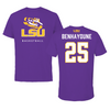 Louisiana State University Basketball Purple Tee - #25 Adam Benhayoune