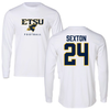 East Tennessee State University Football White Performance Long Sleeve - #24 Ezra Sexton