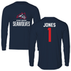 Stony Brook University Football Navy Long Sleeve - #1 Deshawn Jones