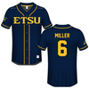 East Tennessee State University Navy Baseball Jersey - #6 Cody Miller