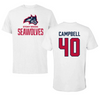 Stony Brook University Football White Tee - #40 Elijah Campbell