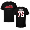 Jacksonville State University Football Black JSU Tee - #75 Joel Brown