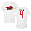 Illinois State University Basketball White Tee - #4 Landon Wolf