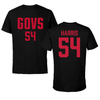 Austin Peay State University Football Black Jersey Tee - #54 Malachi Harris