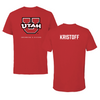 University of Utah Swimming & Diving Red Utes Tee - Keaton Kristoff
