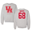 University of Houston Football Gray Crewneck - #68 Dakota White