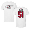 Austin Peay State University Football White Mascot Performance Tee - #51 Josiah Drake