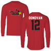 Illinois State University Football Red Redbird Long Sleeve - #12 Tommy Donovan