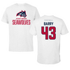 Stony Brook University Football White Performance Tee - #43 Brendan Barry