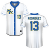 Southeastern Oklahoma State University White Pinstripe Softball Jersey - #13 Kristin Rodriguez