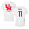 University of Houston Volleyball White Performance Tee - #11 Rachel Tullos